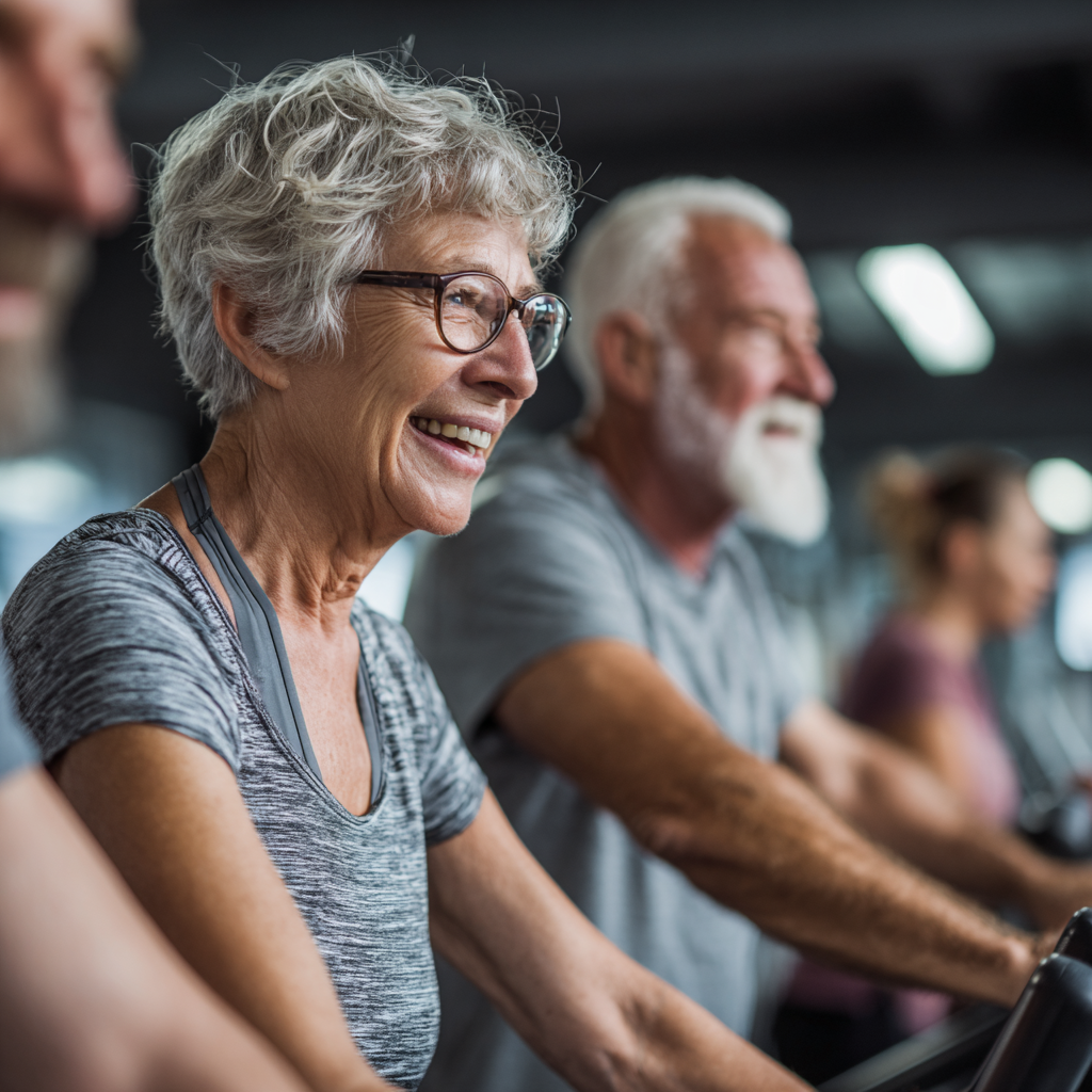 mature adults engaging in fitness activities